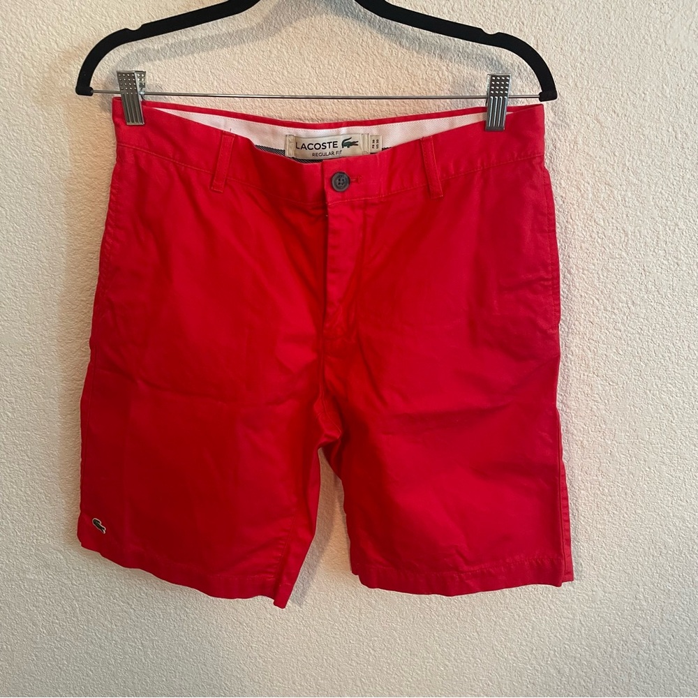 Lacoste Men's Chino Bermuda Shorts Red